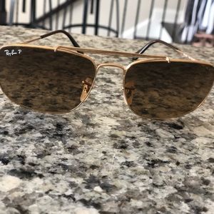 Ray Ban Polarized Gold Chromance sunglasses